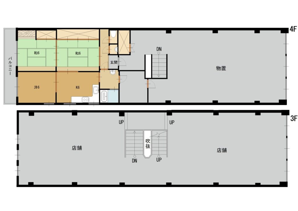 3F/4F (間取) 3F/4F (間取)