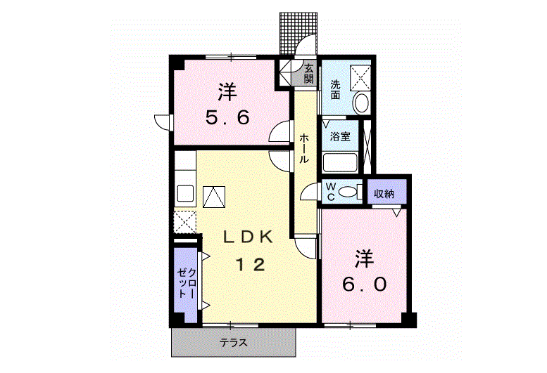 エスポワールエスト田中B 102号室 画像1