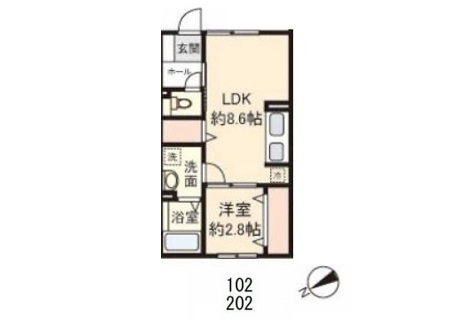 【新築】シャ・ノワール 1DK 102号室 画像1