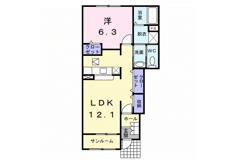 ミニヨンコリーヌＢ 103号室 画像1