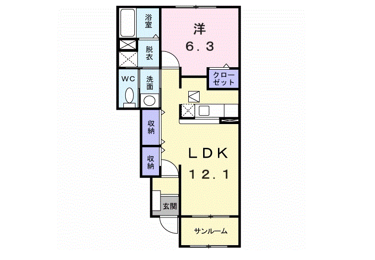 ミニヨンコリーヌＡ 102号室 画像1