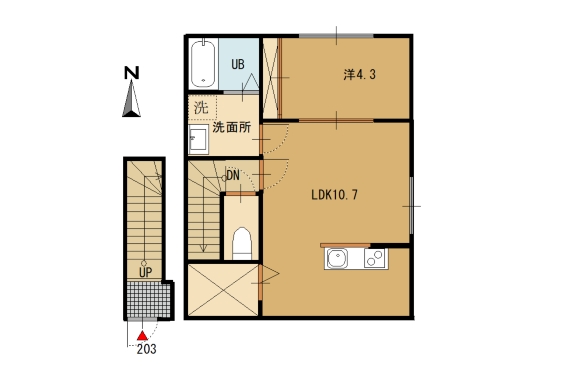 【新築】 倉梯町アパート 203号室 画像1