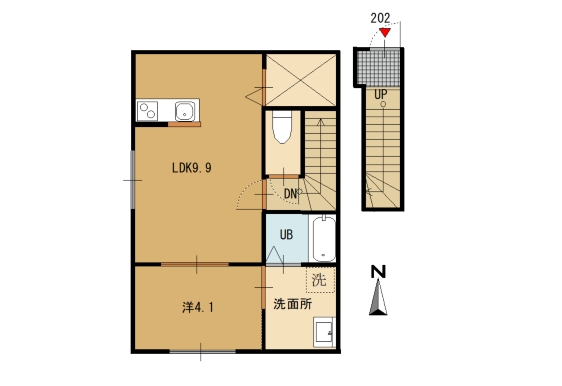 【新築】 倉梯町アパート 202号室 画像1