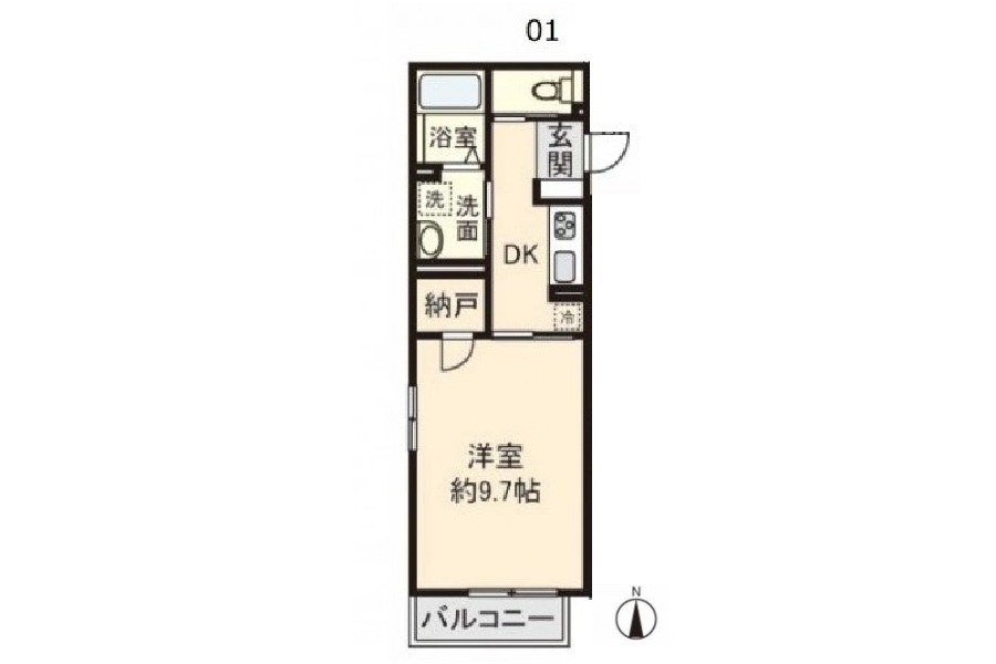 【新築】スクワール行永東 1K 201号室 画像1 【新築】スクワール行永東 1K 201号室 画像1